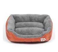 Pongpai Lit doux pour chats et chiens, tapis de couchage pour intérieur et extérieur - Auto-chauffant - Coussin apaisant (66 x 50 x 12 cm, orange)