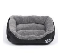 Pongpai Lit doux pour chats et chiens, tapis de couchage pour intérieur et extérieur - Auto-chauffant - Coussin apaisant (66 x 50 x 12 cm, noir)