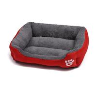 Pongpai Lit doux pour chats et chiens, tapis de couchage pour intérieur et extérieur - Auto-chauffant - Coussin apaisant (66 x 50 x 12 cm, rouge)