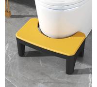 Pongpai Tabouret de salle de bain pour adulte, antidérapant pour soulager la constipation, les ballonnements, les flatulences, repose-pieds à un angle confortable (38 x 22 x 17 cm, jaune)