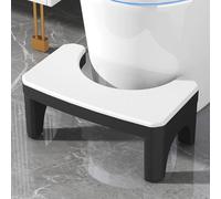 Pongpai Tabouret de salle de bain pour adulte, antidérapant pour soulager la constipation, les ballonnements, les flatulences, repose-pieds à un angle confortable (38 x 22 x 17 cm, blanc)