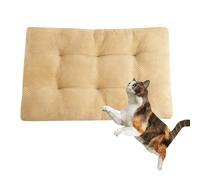 Pongpai Tapis de couchage doux pour chat - Auto-chauffant - Pour chiens, chats et chatons - Tapis apaisant avec fond antidérapant - Coussin d'intérieur et d'extérieur (XXL - 110 x 75 x 12 cm, beige)