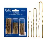 Ponik's Lot de 100 épingles à cheveux en métal 3 tailles - Pinces à cheveux Bobby Pin en forme de U - Doré