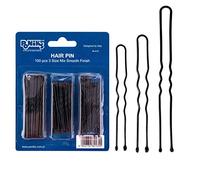 Ponik's Lot de 100 épingles à cheveux en métal 3 tailles - Pinces à cheveux Bobby Pin en forme de U - Noir