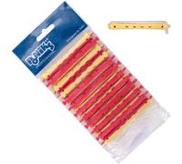 Ponik's Lot De 12 Bigoudis Permanents Pour Permanentes - 6 Mm - Petits Bigoudis Avec Languettes En Caoutchouc Rondes - Turquoise Et Blanc