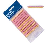 Ponik's Lot De 12 Bigoudis Permanents Pour Permanentes - 6 Mm - Petits Bigoudis Avec Languettes En Caoutchouc Rondes - Turquoise Et Blanc