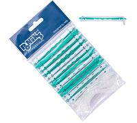 Ponik's Lot de 12 bigoudis permanents pour permanentes - 6 mm - Petits bigoudis avec languettes en caoutchouc rondes - Turquoise et blanc