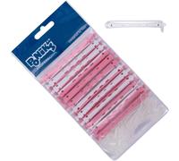 Ponik's Lot De 12 Bigoudis Permanents Pour Permanentes - 6 Mm - Petits Bigoudis Avec Languettes En Caoutchouc Rondes - Turquoise Et Blanc