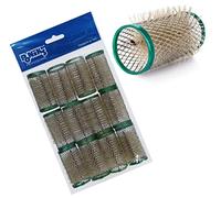 Ponik's Lot de 12 bigoudis professionnels en métal avec poils - 32 mm - Vert