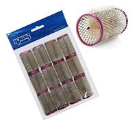 Ponik's Professional Bigoudis en métal avec poils - 36 mm - 12 pièces - Bigoudis - Rose