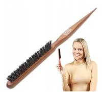 PONIK'S PROFESSIONAL Brosse à crêper avec poils de sanglier et nylon - Brosse à cheveux en bois, antistatique, pour volume, look élégant et boucles, pour cheveux fins et épais, brosse de coiffage