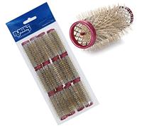 PONIK'S PROFESSIONAL Lot de 12 bigoudis en métal, avec poils, 18 mm, rouges
