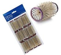 PONIK'S PROFESSIONAL Lot de 12 bigoudis en métal, avec poils, 24 mm, violets