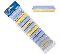 PONIK'S PROFESSIONAL Lot de 12 bigoudis pour permanente - Bigoudis pour permanente - 22 mm - Petits bigoudis avec languettes en caoutchouc rondes - Bleu jaune