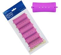PONIK'S PROFESSIONAL Lot de 6 bigoudis pour permanente - Bigoudis pour permanente - 34 mm - Petits bigoudis avec languettes rondes en caoutchouc - Violet