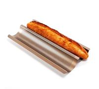 PONIXA Plaque de cuisson anti-adhésive en acier carbone perforée pour baguette française (2 Baguettes)