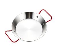 PONIXA Poêle à paella en acier inoxydable avec poignées rouges (22 cm for 1 person)