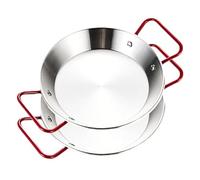 PONIXA Poêle à paella en acier inoxydable avec poignées rouges (22 cm for 1 person set of 2)
