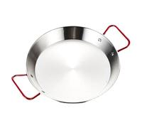 PONIXA Poêle à paella en acier inoxydable avec poignées rouges (28 cm for 2-3 person)
