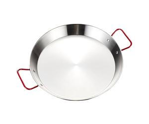 PONIXA Poêle à paella en acier inoxydable avec poignées rouges