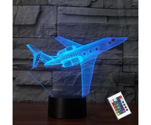 PONLCY Avion Lampe d'illusion 3D LED veilleuse, 7 couleurs clignotantes USB Toucher Capteur Chambre Lampes de bureau pour Des gamins Noël Anniversaire Cadeaux, Décoration d'intérieur