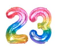 Ponmoo 40 Pouces Foil Ballons Chiffre 23/32 Neon Rainbow (101cm), Gonflable Hélium ou Air, Géant Numéro 0-9, 10-29, 30-100, Grand Ballon pour Mariage, Décoration de Fête d'anniversaire