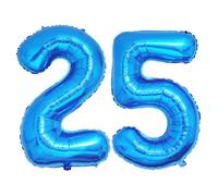 Ponmoo 40 Pouces Foil Ballons Chiffre 25/52 Bleu (101cm), Gonflable Hélium ou Air, Ballons Géant Numéro 0-9, 10-29, 30-100, Grand Ballon pour Mariage, Décoration de Fête d'anniversaire