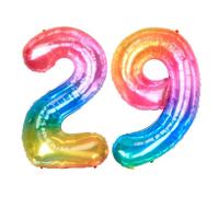 Ponmoo 40 Pouces Foil Ballons Chiffre 29/92 Neon Rainbow (101cm), Gonflable Hélium ou Air, Géant Numéro 0-9, 10-29, 30-100, Grand Ballon pour Mariage, Décoration de Fête d'anniversaire