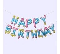 Ponmoo Foil Ballons Happy Birthday Bannières Kit - Rainbow, Joyeux Anniversaire Fête Party Décoration