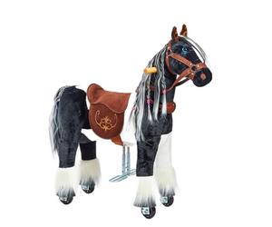 PONNIE Cheval à roulettes Inline Ponnie Domino S, 3 à 6 Ans, la crinière à peigner, Selle et Licol Amovibles