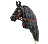 Ponnie Cheval de bataille Black Lady A4, jouet pour enfants, avec yeux peints à la main, fabriqué dans un atelier protégé, taille S