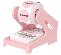 PONNOR Porte-étiquette thermique pour rouleaux et étiquettes pliées, support d'étiquettes d'expédition, imprimante de bureau, accessoires de bricolage pour la maison, le bureau (rose)
