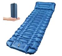ponoseu Matelas Gonflable 1 Place Autogonflant - Matelas Camping Léger et Compact, avec Pompe à Pied et Oreiller Intégré, Imperméable, Parfait pour Randonnée, Trekking, Voyage et Plage (Simple)