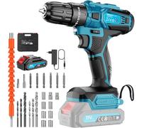 Perceuse Visseuse Sans Fil, Visseuse Devisseuse Sans Fil 21V avec Batterie 2000mAh, Visseuse Perceuse Sans Fil ，Max 30N·m, Réglage du Couple 25+3, 2 Vitesses, Mandrin 10mm, avec éclairage LED