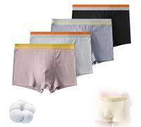 PonPed Boxer en Coton à Bulles pour Hommes, 4 pièces, caleçon à Haute élasticité, Confortable, Doux, Respirant, Absorbant la Sueur, pour Hommes (4pcs-D,L)