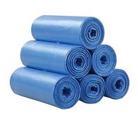 Ponpong Sacs Poubelles 30l Poubelle Rectangulaire, Bleu, 120 Unités / 6 Rouleaux