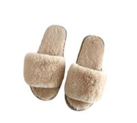Pons - Chaussons ouverts pour femme - À enfiler - Avec mousse à mémoire de forme - Argenté - Talon bloc, beige, 38 EU