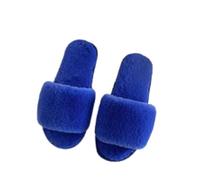 Pons - Chaussons ouverts pour femme - À enfiler - Avec mousse à mémoire de forme - Argenté - Talon bloc, bleu, 40 EU