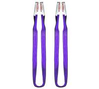 PONSA 1t-4m Élingue Plate Double Bande avec Boucles, 1000 kg - 4 mètres, avec Traitement PONSAGARD Contre coupures et abrasions. (Pack 2 u.)