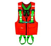 PONSA harnais de sécurité antichute avec gilet intégré haute visibilité, conforme EN 361, facile à enfiler, avec poches multiples pour outils et appareils, pour travaux en hauteur