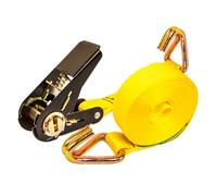 PONSA R25GC - Sangle à Cliquet d'Arrimage 5 Metres (4,5m + 0,5m) avec Crochet Fermé- Sangle de serrage à cliquet petit pour les charges semi-lourdes - Résistance à la ruptura 1000 kg (looping)