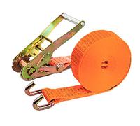 PONSA R50GA - Sangle à Cliquet d'Arrimage 8,5 Metres (8 + 0,5m) avec Crochet Ouvert - Sangle de Serrage à cliquet pour Les Charges Lourdes - Résistance à la ruptura 5000 kg (looping)