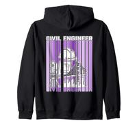 Pont à Rayures Fendues Violettes pour ingénieur Civil Sweat à Capuche
