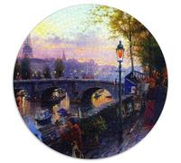 Pont au Bord du Fleuve Scène du Coucher du Soleil Puzzle 1000 Pièces Puzzle pour Adultes Décoration Maison Cadeau Détente 1000pcs (67.5x67.5cm)