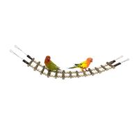 Pont Aux Oiseaux - Échelle d'escalade en Bois 66X10Cm | Perchoir en Cage Crochets, balançoire, Accessoire d'activité, Jeu d'enrichissement | Calopsitte Conure Perroquet Furet Hamster écureuil suc
