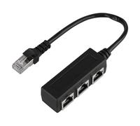 Pont Cable Ethernet, Adaptateur Câble Ethernet Multiprise Ethernet, Répartiteur Adaptateur pour Câble Rallonge Ethernet 1 Mâle à 3 Femelle Port Répartiteur avec Connecteur de Transfert