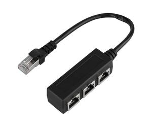 Pont Cable Ethernet, Adaptateur Câble Ethernet Multiprise Ethernet, Répartiteur Adaptateur pour Câble Rallonge Ethernet 1 Mâle à 3 Femelle Port Répartiteur avec Connecteur de Transfert