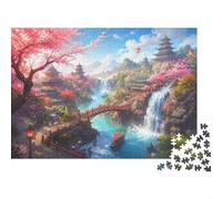 Pont Cascade Pagode Puzzle, 1000 Pièces Jeu Intérieur Adulte