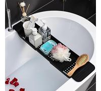 Pont De Bain pour Baignoire, Plateau De Baignoire Extensible, Planche De Bain, Support De Baignoire, Serviteur De Baignoire, pour Bougie Verre Vin Livre Savon Tablette Et Téléphone