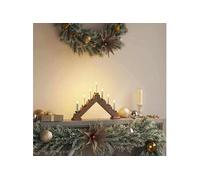 vidaXL Pont de bougie de Noël Marron 39.5 x 5 x 29 cm Pin massif